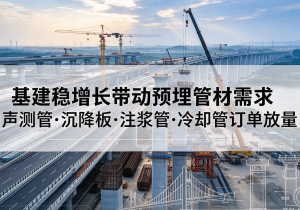 进贤基建稳增长带动预埋监测管材需求，声测管、沉降板、注浆管订单持续放量