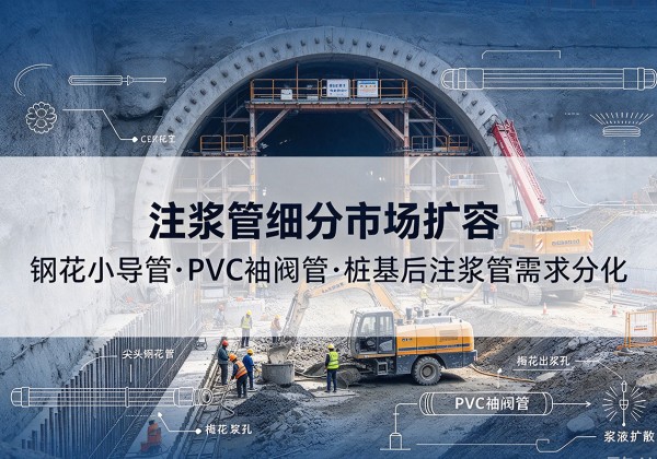 进贤注浆管细分市场扩容，隧道钢花小导管、PVC 袖阀管、桩基后注浆管需求分化